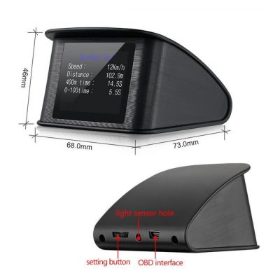 OBD2/EUOBD Speed/Temperature Alarm P10 Car HUD Head-Up Display